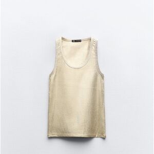 Zara - Foil Rib Top Gold -